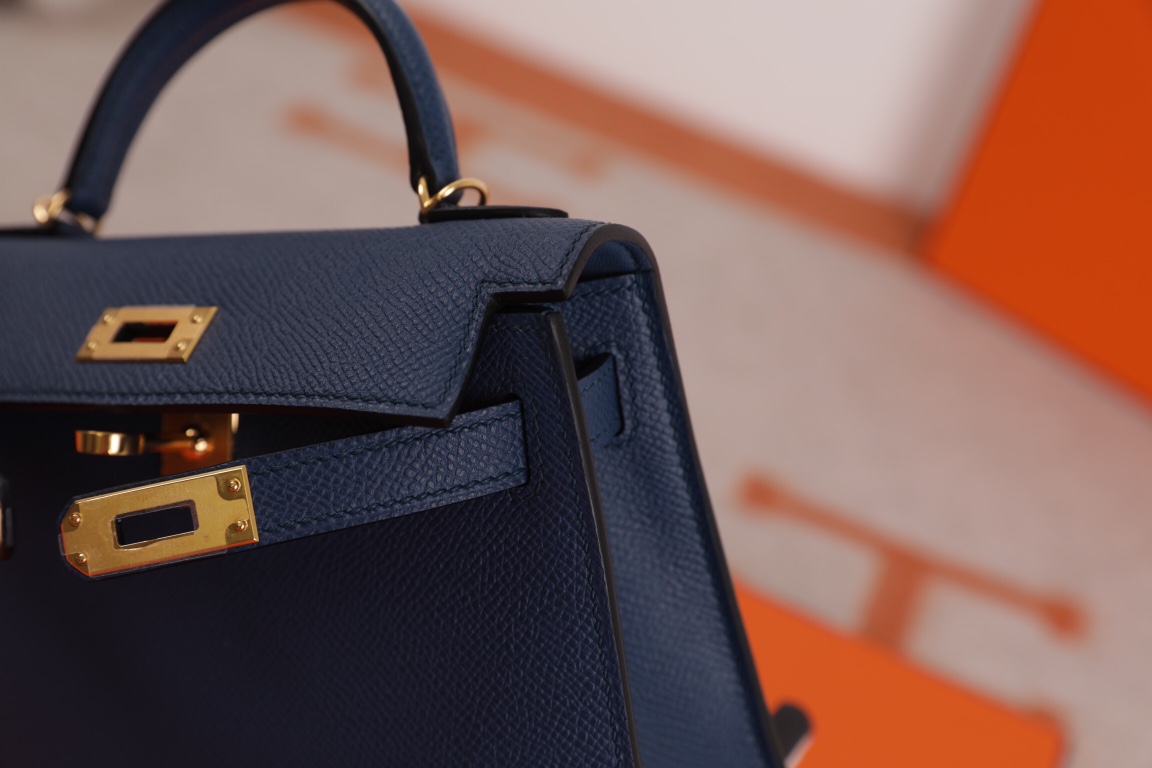 에르메스 미니 켈리백 미드나잇블루 금장 앱송